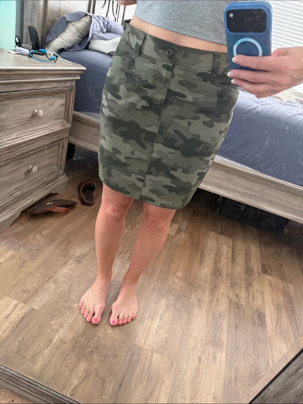 Eddie Bauer Olive Green Camo Mini Skort (Item No. A13)